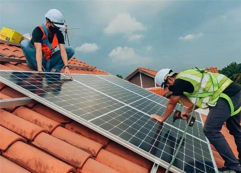 solar panels on the roof