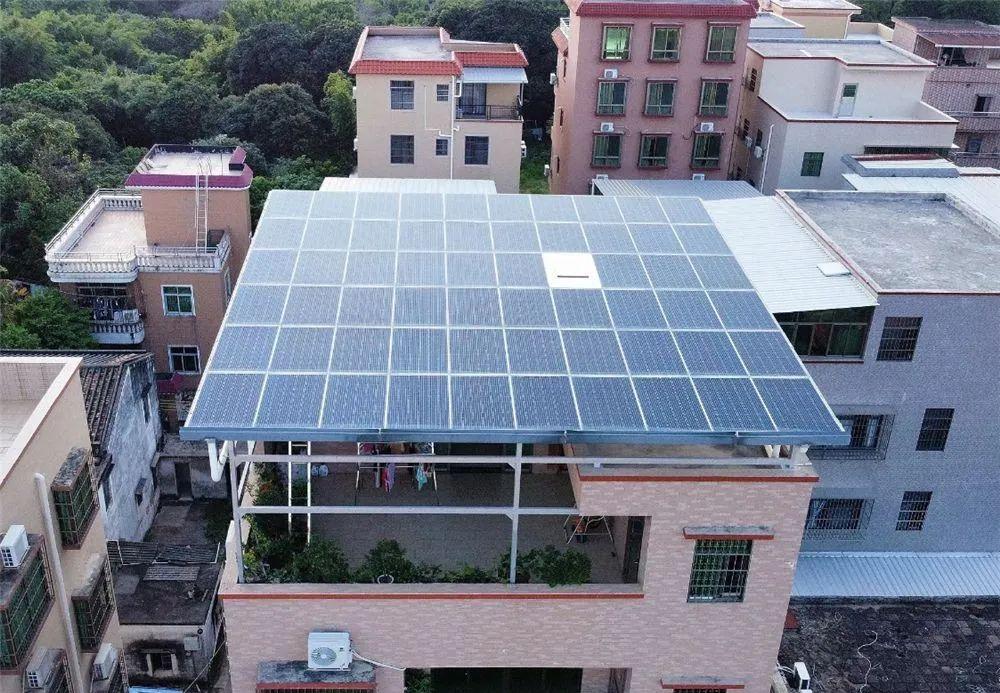 solar panels on the roof
