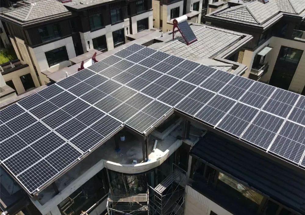 solar panels on the roof