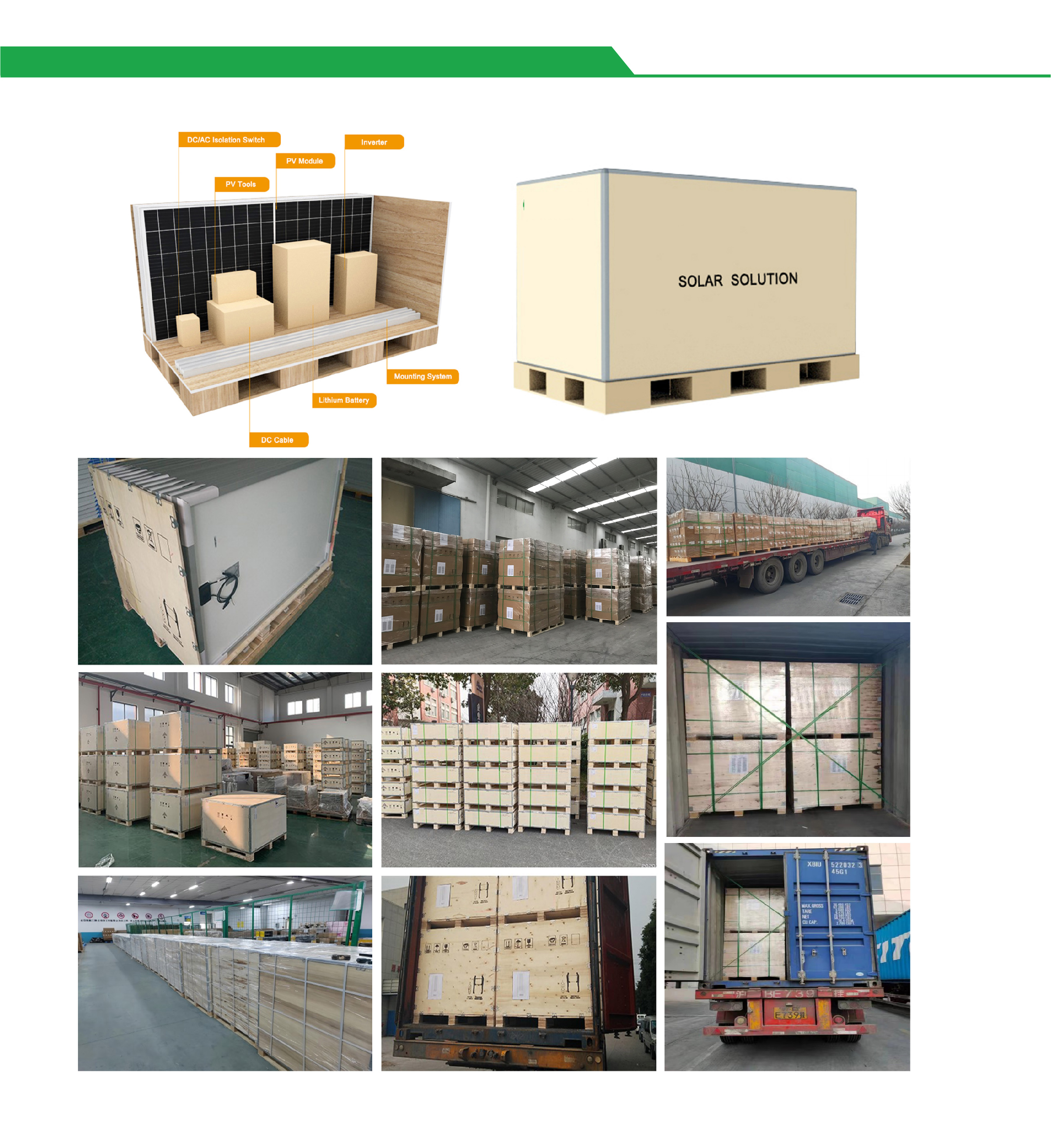 Solar panel packaging and shipping